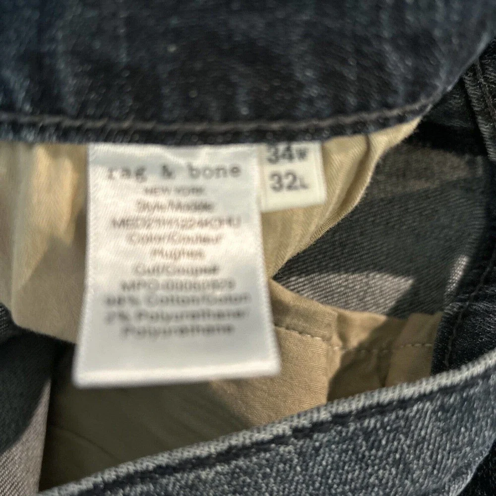 Rag & Bone New York Fit 1 Skinny Med Blue Hughes Stretch Denim Jeans 34x32 EUC - Picture 6 of 14
